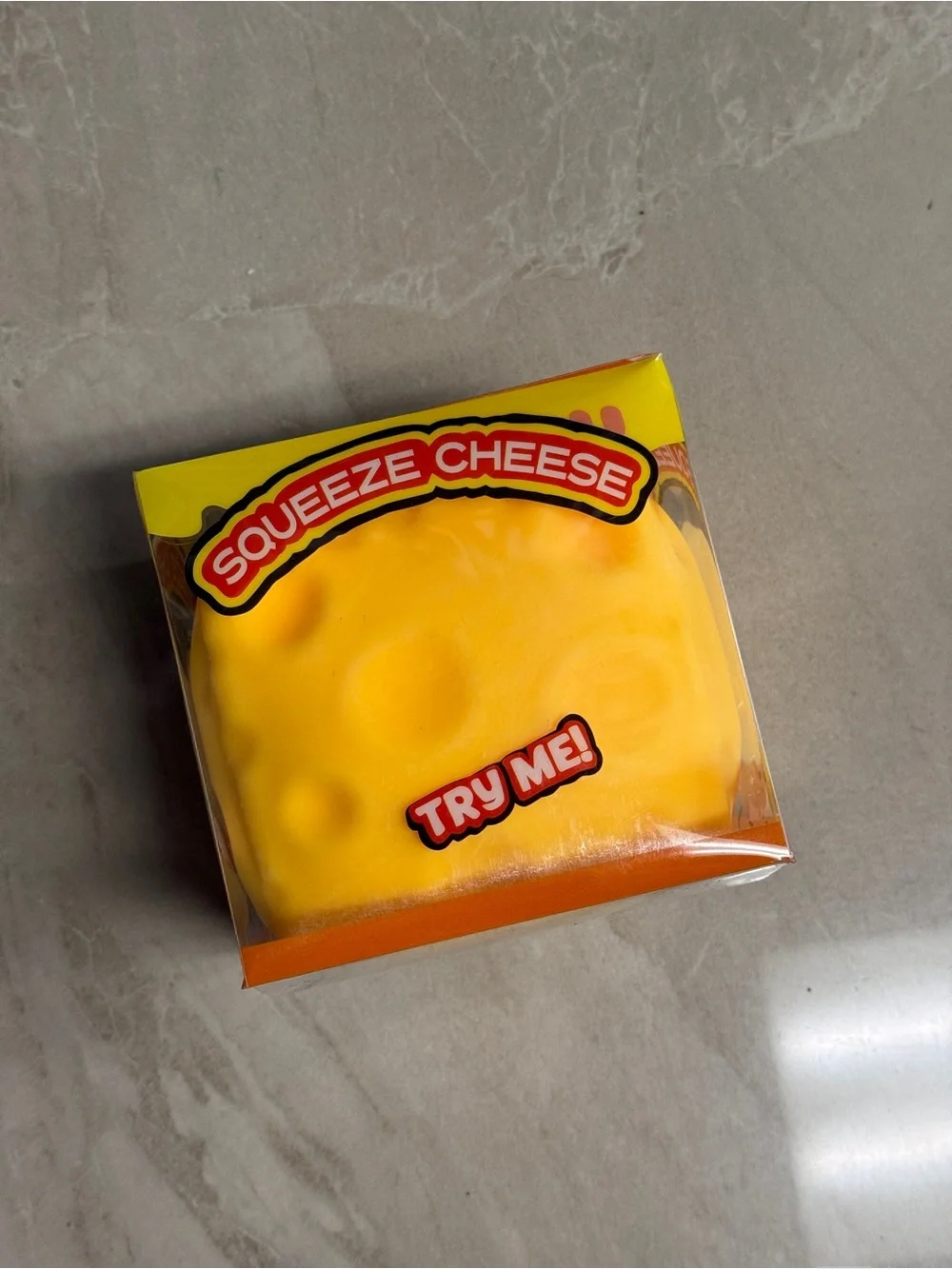 Squeeze Cheese Yellow Stress Toy